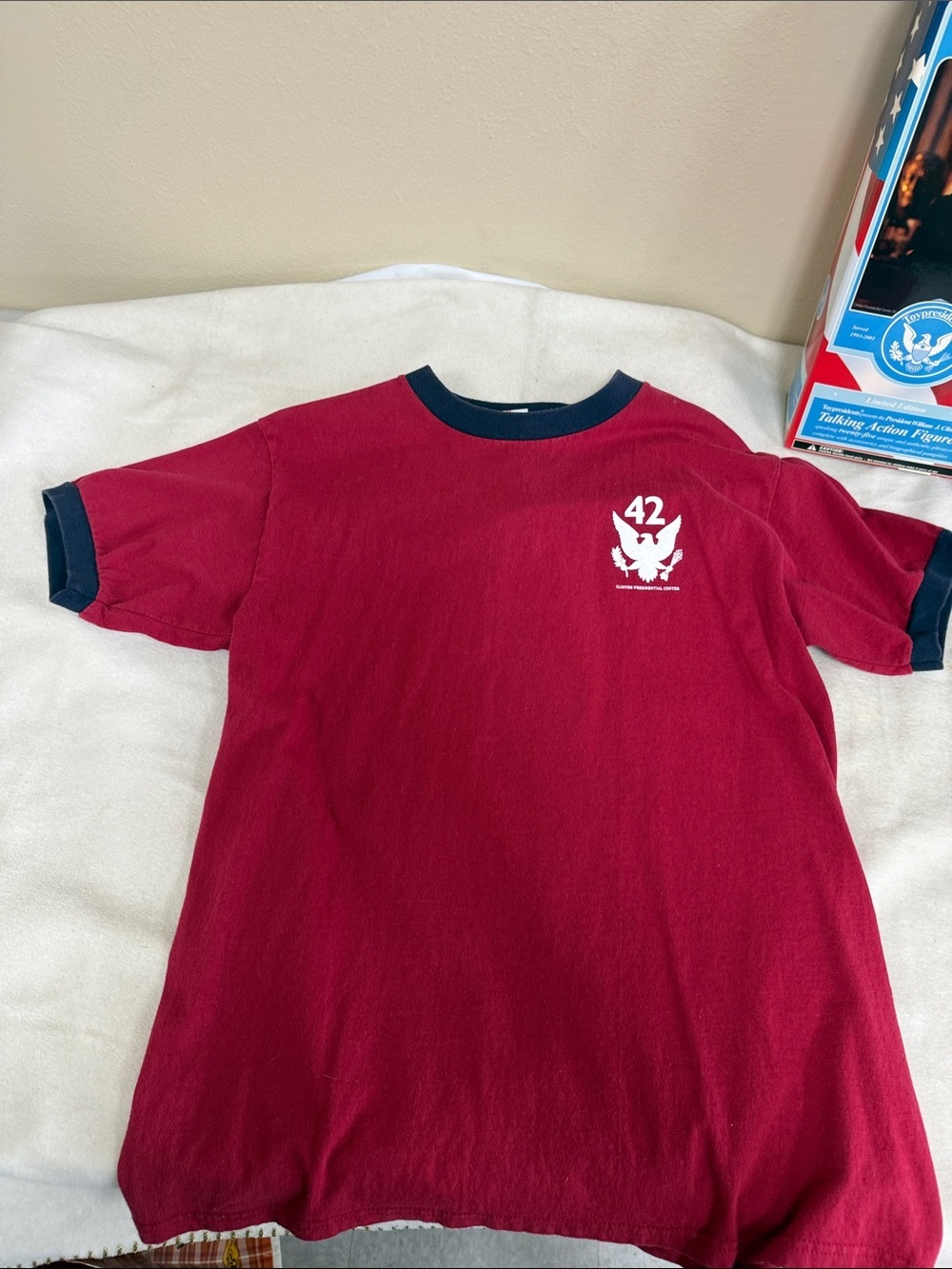 Anvil Red Ringer Tee with Navy Trim - "I miss Bill." - Picture 3 of 3